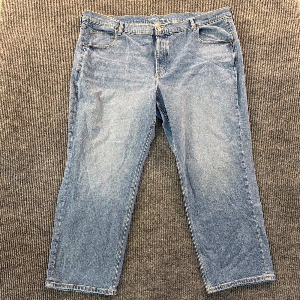 Old Navy Womens The Slouchy Straight Leg Jeans 22 Light Wash Mid Rise Denim